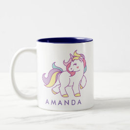 Niedliche Einhornfarbe Personalisiert Zweifarbige Tasse