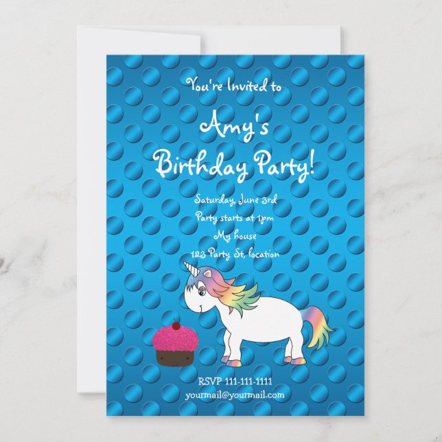 Niedliche Einhorngeburtseinladung Einladung (Vorderseite)