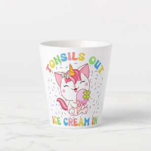 Niedliche Einhornkatze mit Eiscreme Funny Pub Milchtasse