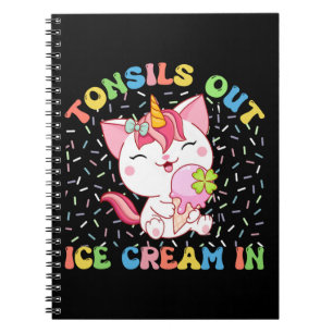 Niedliche Einhornkatze mit Eiscreme   Funny Pub Notizblock