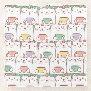 Niedliche Einhornkatzen Glasuntersetzer