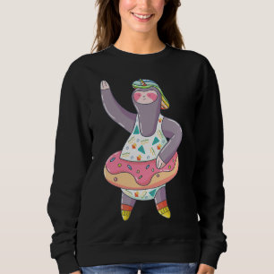 Niedliche Einhornlatte mit Donut aufblasbarer Schw Sweatshirt