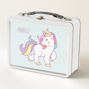 Niedliche Einhornmädchen Metall Lunch Box