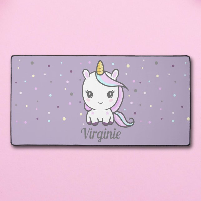Niedliche Einhornmatte für Lila Schreibtisch Schreibtischunterlage (Cute Unicorn Purple Desk Mat)