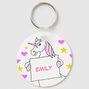 Niedliche Einhornsteine und Hübsche rosa Herzen Schlüsselanhänger