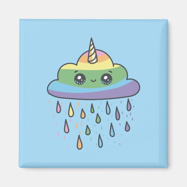 Niedliche Einhornwolke Magnet (Vorne)