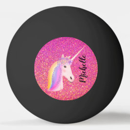 Niedliche Einicorn Rosa Glitzer Regenbogen Fantasi Tischtennisball