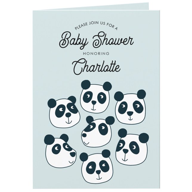 Niedliche Einladung der Babydusche von Riesenpanda (Cute personalized custom text Panda Bear baby shower invitation)