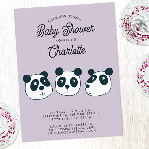 Niedliche Einladung der Babydusche von Riesenpanda Postkarte