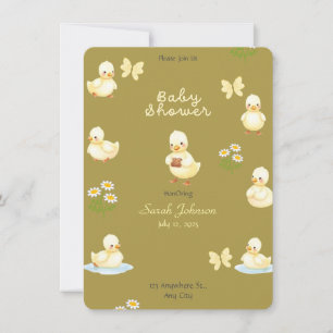 Niedliche Einladung der White Duck Baby Dusche