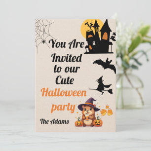 Niedliche Einladung von Capybara Halloween
