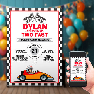 Niedliche Einladung von Racer zum Geburtstag