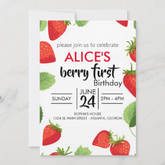 Niedliche Einladung von Red Berry Sweet zum Geburt