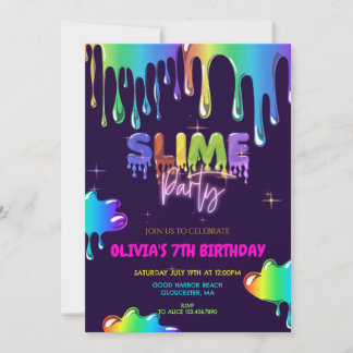 Niedliche Einladung von Slime Birthday