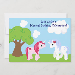 Niedliche Einladung von Unicorn zum Geburtstag