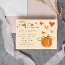 Niedliche Einladungen für kleine Pumpkin-Babydusch