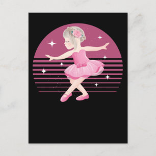 Niedliche Einzigartige Ballerina Girl Tanz Ballet Postkarte