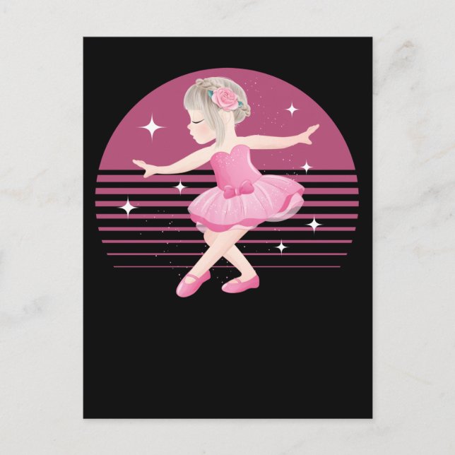 Niedliche Einzigartige Ballerina Girl Tanz Ballet Postkarte (Vorderseite)