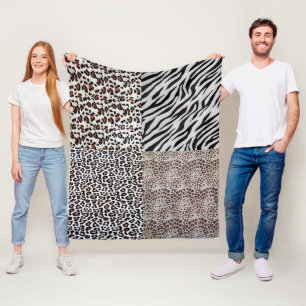Niedliche, einzigartige gemischte Leopard Zebra Ti Fleecedecke