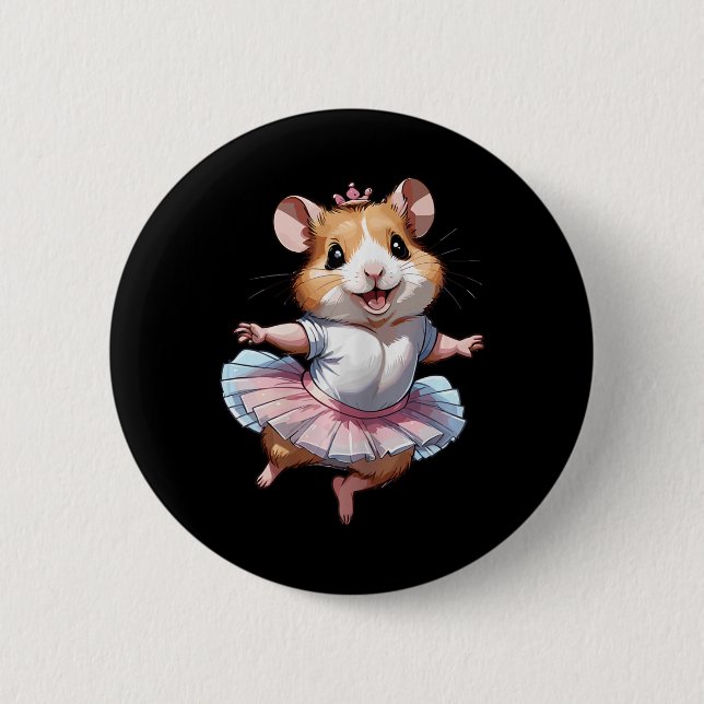 Niedliche Einzigartige und moderne Hamsterballett  Button (Vorderseite)