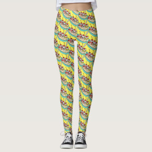 Niedliche Eiscreme Banana Split Leggings