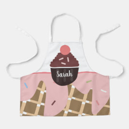 Niedliche Eiscreme Cupcake Pink Sprinkles Rosa Schürze