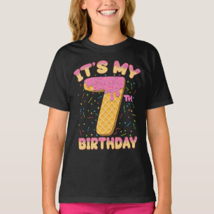 Niedliche Eiscreme Es ist mein 7. Geburtstag 7 Jah T-Shirt