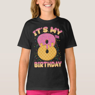 Niedliche Eiscreme Es ist mein 8. Geburtstag 8 Jah T-Shirt
