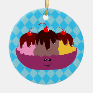 Niedliche Eiscreme Keramik Ornament