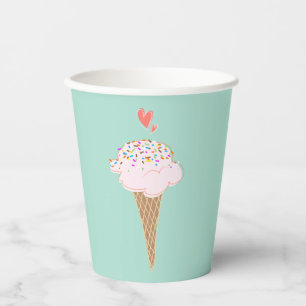 Niedliche Eiscreme Pappbecher