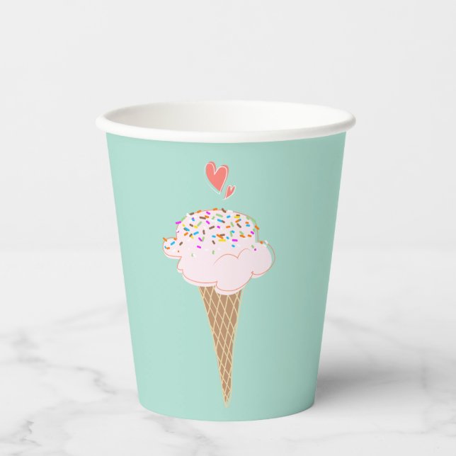 Niedliche Eiscreme Pappbecher (Vorderseite)
