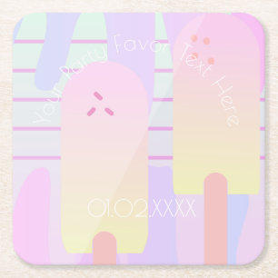 Niedliche Eiscreme Pastel Summer Ombré Rechteckiger Pappuntersetzer