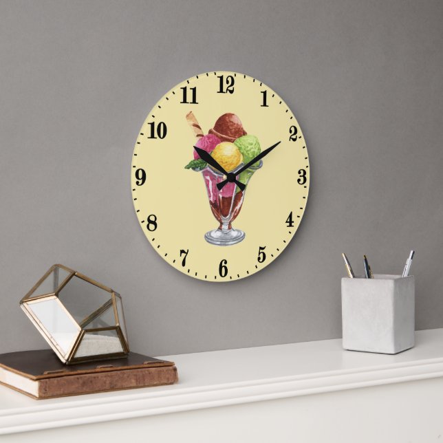 Niedliche Eisfreunde Große Wanduhr (Büro)