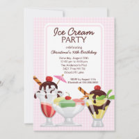 Niedliche Eiskrem Sonntag Geburtstagsparty