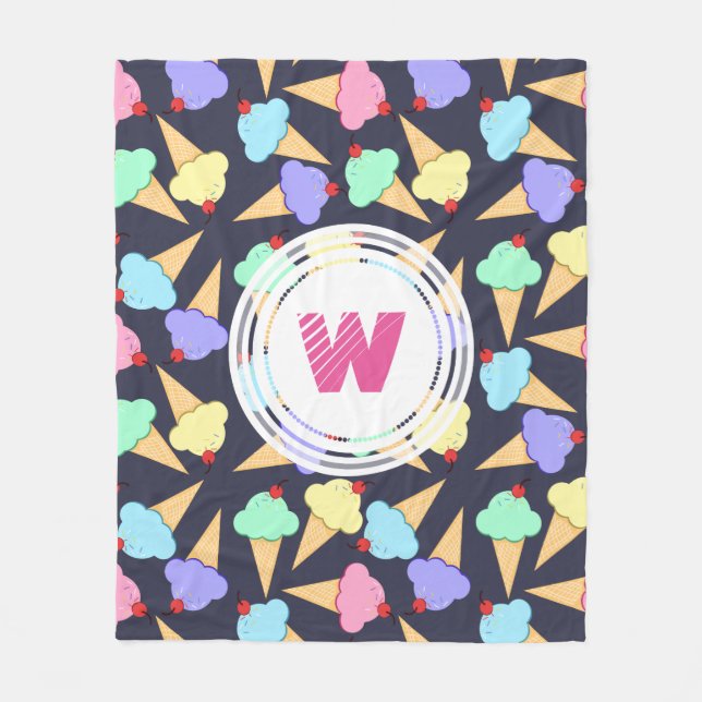 Niedliche Eislaufkonen - Personalisiert Fleecedecke (Vorderseite)