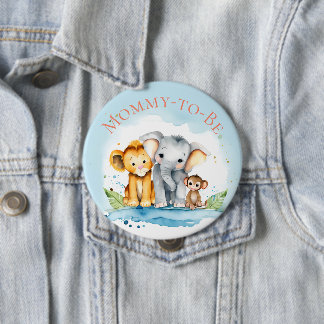 Niedliche Elefant & Friends Babydusche Button