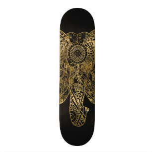 Niedliche Elefant-Hand gezeichneter Hennastrauch Skateboard