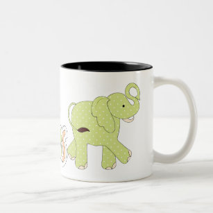 Niedliche Elefant-Tasse Zweifarbige Tasse