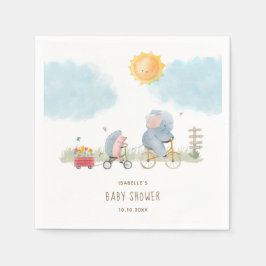 Niedliche Elefant- und Igel-Kinderdusche Serviette