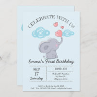 Niedliche Elefanten, die Herzblasen blasen.Geburts