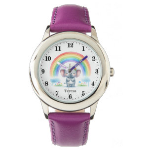 Niedliche Elefanten geben Mädchen Namen Armbanduhr