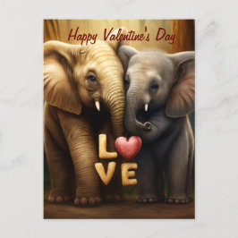 Niedliche Elefanten in der Liebe Postkarte