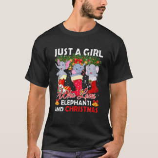 Niedliche Elefanten in Socken für Mädchen Weihnach T-Shirt