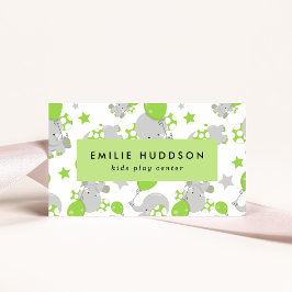 Niedliche Elefanten, Kinderspielzentrum, Aktivität Visitenkarte