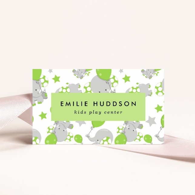 Niedliche Elefanten, Kinderspielzentrum, Aktivität Visitenkarte (Von Creator hochgeladen)