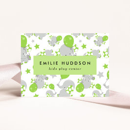 Niedliche Elefanten, Kinderspielzentrum, Aktivität Visitenkarte