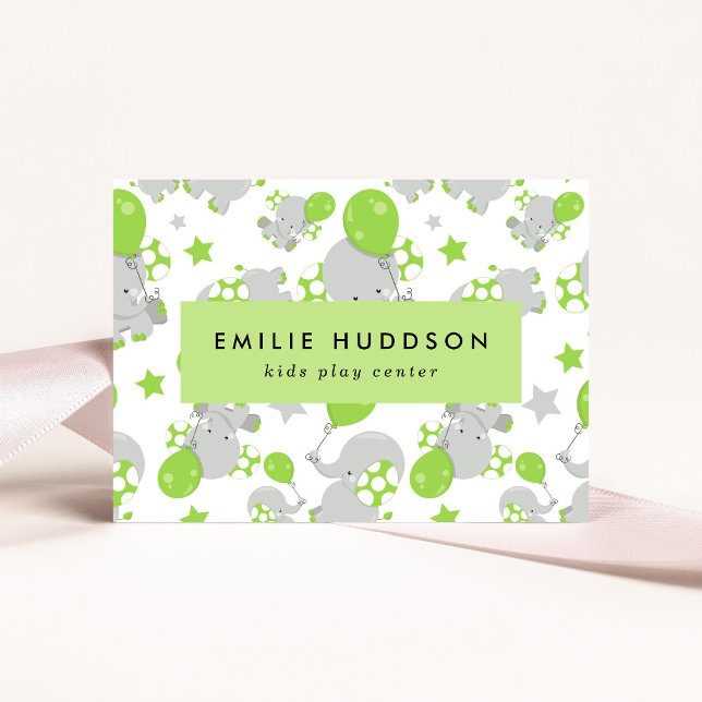 Niedliche Elefanten, Kinderspielzentrum, Aktivität Visitenkarte (Von Creator hochgeladen)