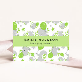 Niedliche Elefanten, Kinderspielzentrum, Aktivität Visitenkarte