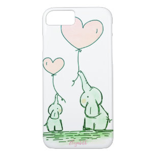 Niedliche Elefanten mit Balloons - Personalisiert Case-Mate iPhone Hülle