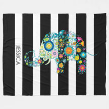 Niedliche Elefanten und schwarz-weiße Streifen